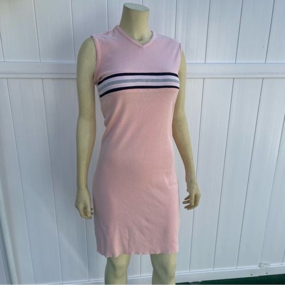 Cirana Los Angeles Light Pink V- Neck Sleeveless T-shirt Dress Size L